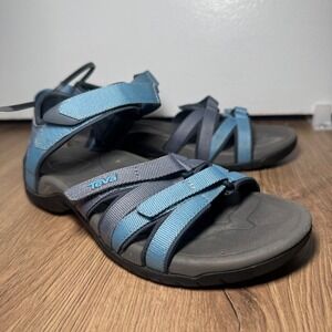Teva Terra Blue Grey Multi Strap Athletic Hiking Camping Sandals Womens 7